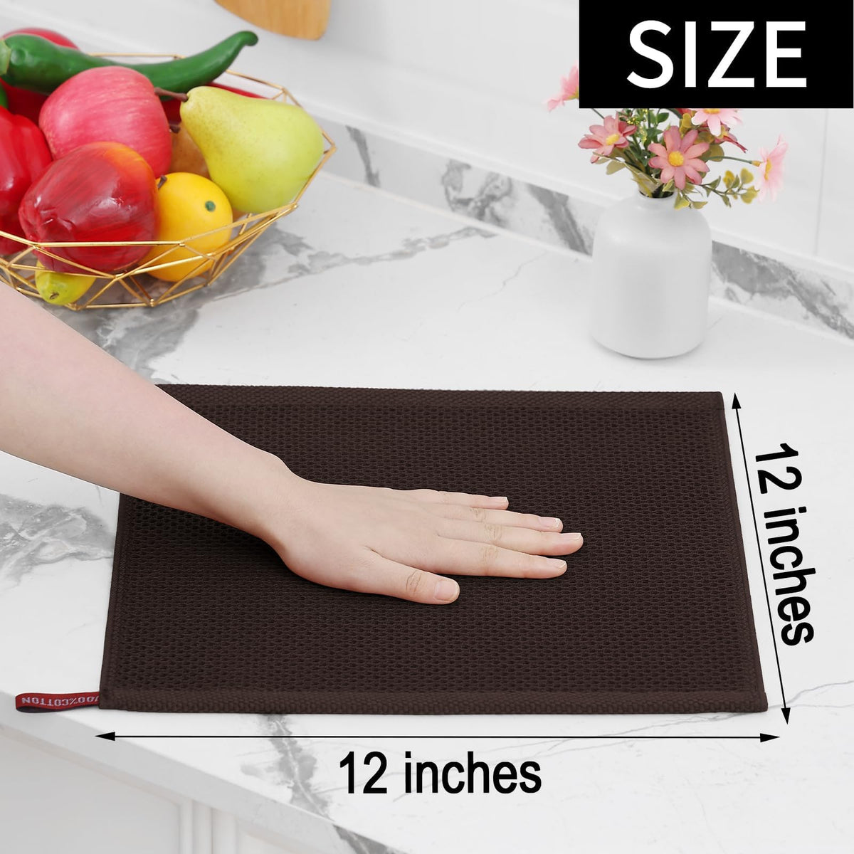 100% Cotton Waffle Weave Kitchen Dish Cloths 24 (24 Count)