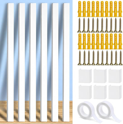 236in Cord Hider Kit, Cord Covers for Wires on Wall, Long, Large, Cord Hider for Wall Mount tv, Paintable Cable Raceway, tv Cable Hider Wall kit, Wire Covers for Cords,6X(L39.4in W0.95in H0.5in) White
