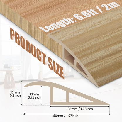Floor Transition Strip Door Threshold 78" Floor Transition Reducer Trim on The Edges Threshold Strip Self Adhesive Suitable for Doorways
