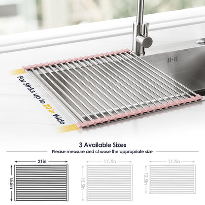 Roll Up Dish Drying Rack Over Sink
