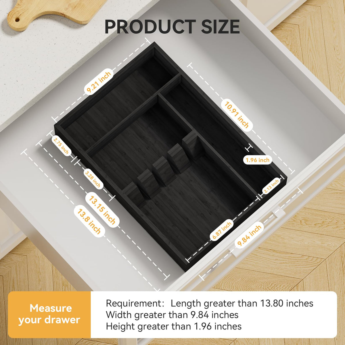 Bamboo Silverware Organizer