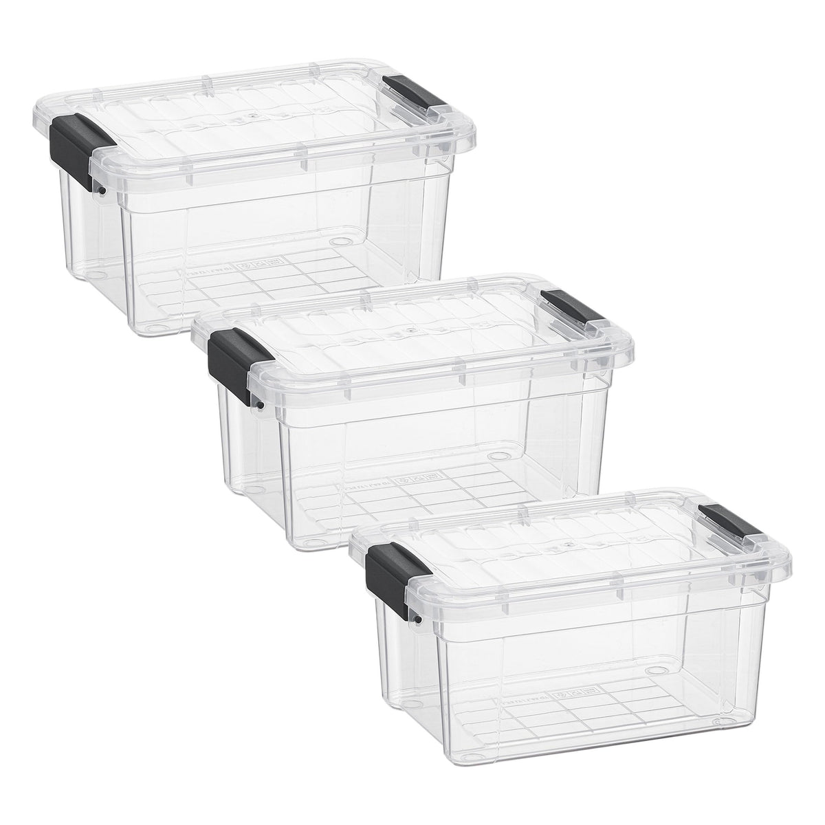 1.85 Quart Clear Plastic Storage Boxes with Lids (3 Count)