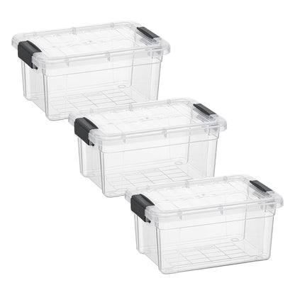 1.85 Quart Clear Plastic Storage Boxes with Lids (3 Count)