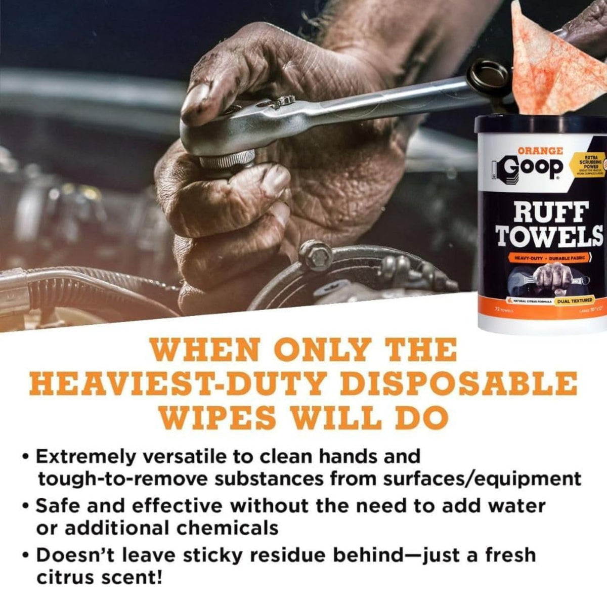 Orange Heavy Duty Ruff Towels with Scrubbing Power (72 Count)