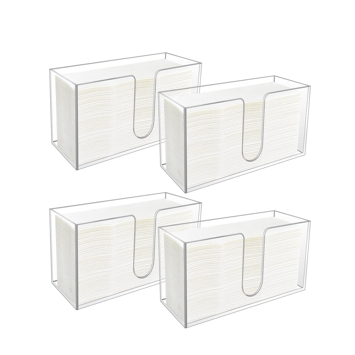 4 Pack Acrylic Paper Towel Holder (4 Count)