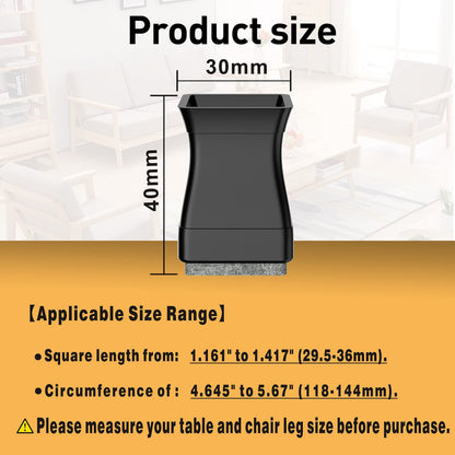 Square Chair Leg Protectors for Hardwood Floors (16 Count)