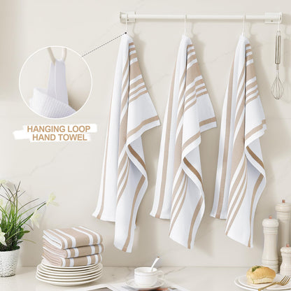 Premium Cotton Stripe Kitchen Towels 3 Pack (3 Count)