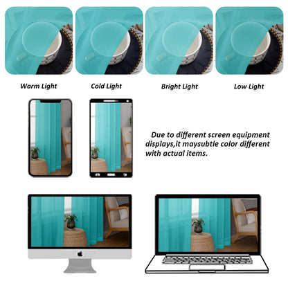 Turquoise Sheer Curtains 108 Inches Long (2 Count)