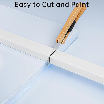 283in PVC Wire Covers for Cords on Wall, One-Cord Cable Concealer Kit, Paintable Cable Raceway Management, Cord Hider, Max for 2 Small Cords for Home Office, W0.59in H0.4in