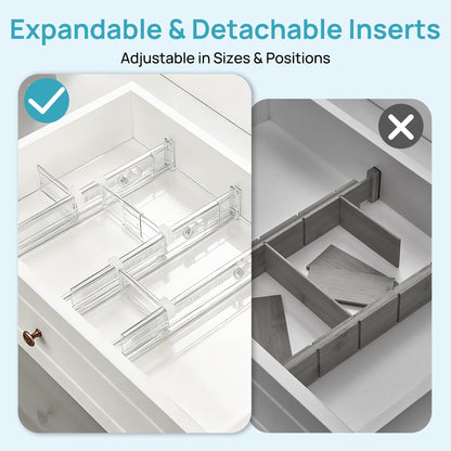 2.36" Drawer Dividers with Expandable Inserts (6 Count)