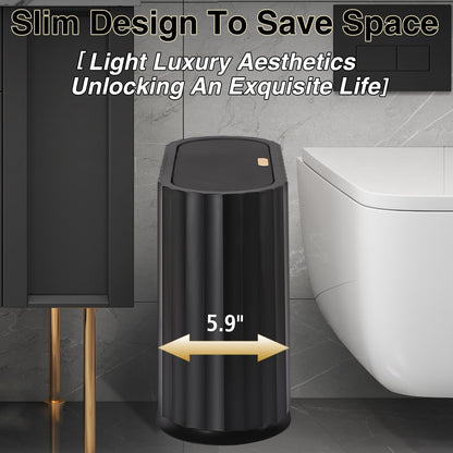 Small Bathroom Trash Can with Press Type Lid (3 Count)