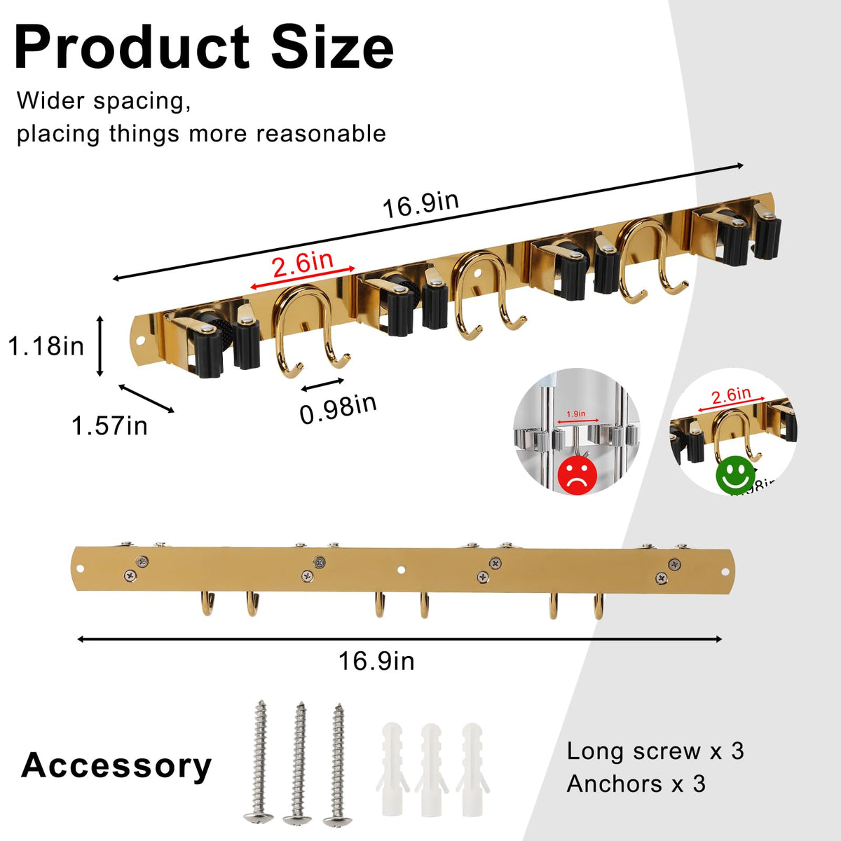 Mop Broom Holder Wall Mount