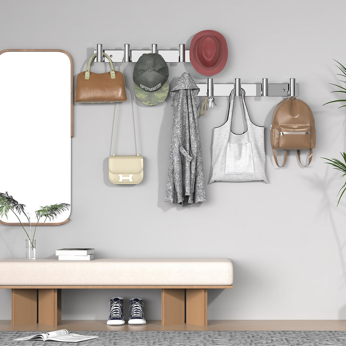 Hat and Coat Wall Mount Rack