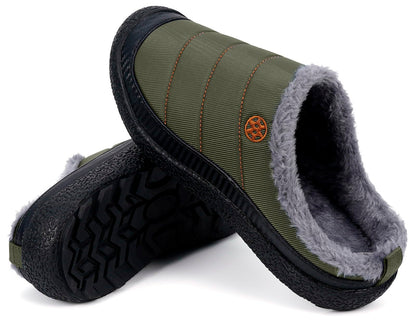 Womens Mens House Slippers Outdoor Winter Shoes Green
