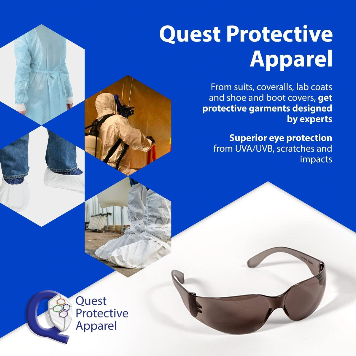 Quest Anti Fog Safety Glasses (4 Count)