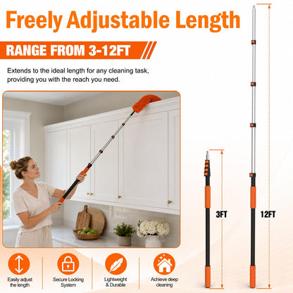 20FT High Reach Duster Cleaning Kit with Extension Pole