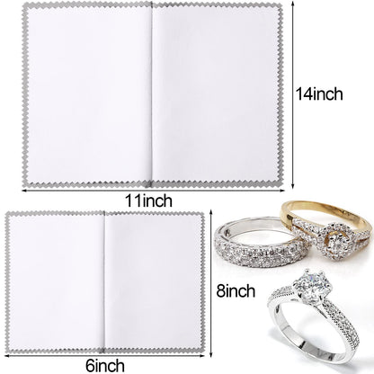 8 Pieces Large Jewelry Polishing Cloth Set Cleaning Cloths Silver Polishing Cleaning for Gold Silver Platinum Jewelry Coins Watches Silverware