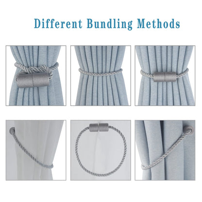 Magnetic Curtain Tiebacks Decorative Holdbacks Rope Tie Back Drapes Hangtty