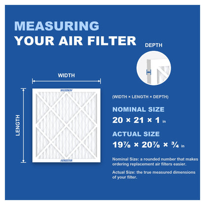 Air Filter 20x21x1 MERV 13 AC Filter (4 Count)