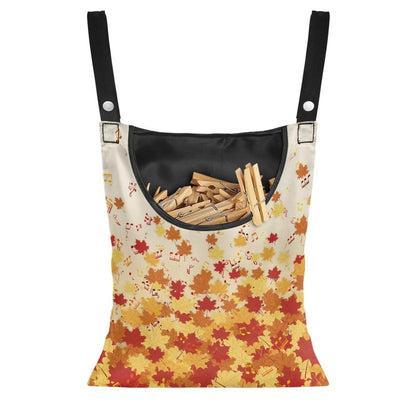Maple Leaf Print Clothespin Bag Clothespin Bag for Clothesline Outdoor Clothespins Storage with Hanger Hook Waterproof Clothespins Bags Hanging for Indoor Outdoor
