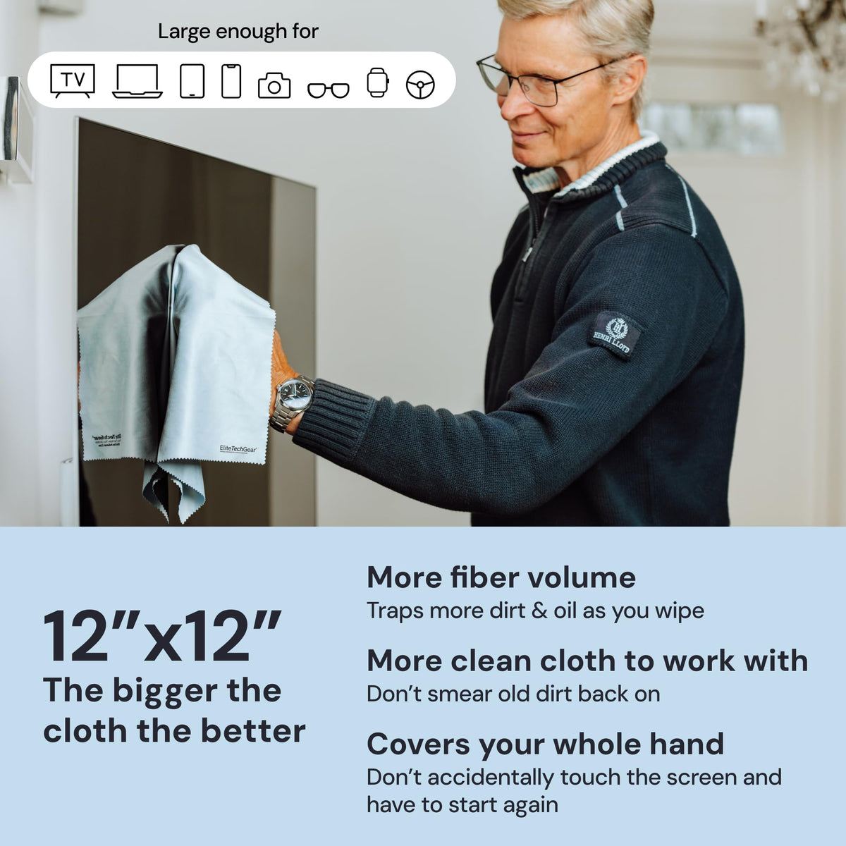 Microfiber Cleaning Cloths for Glasses & Screens (4 Count)