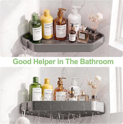 Shower Caddy Hanging,Never Rust Shower Organizer Hanging, Aluminum Shower Racks for Inside Shower with Hooks for Razor, Bathroom Organizers and Storage with Soap Holder, Grey