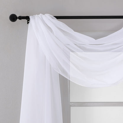 Extra Long White Sheer Curtains 144 inch 2 Panels (2 Count)