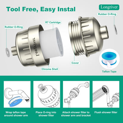 R7 Shower Filter High Put Shower Water Filter for Hard Water