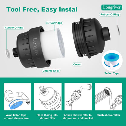 R7 Shower Filter High Put Shower Water Filter for Hard Water