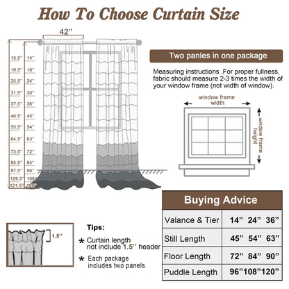 Chocolate Brown Sheer Curtains 72 Inch Length 2 Panels (2 Count)