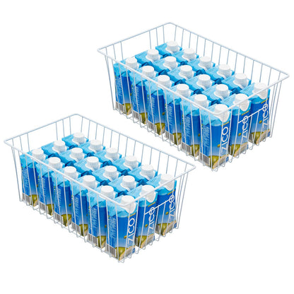 16" L x 12" W Wider Freezer Storage Organizer Baskets Container (2 Count)