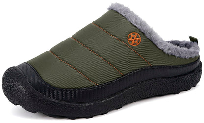 Womens Mens House Slippers Outdoor Winter Shoes Green