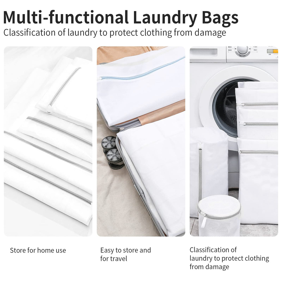 3 Pack Small Mesh Laundry Bags by MDSXO (3 Count)