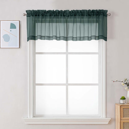 Hunter Green Sheer Valances for Windows (2 Count)