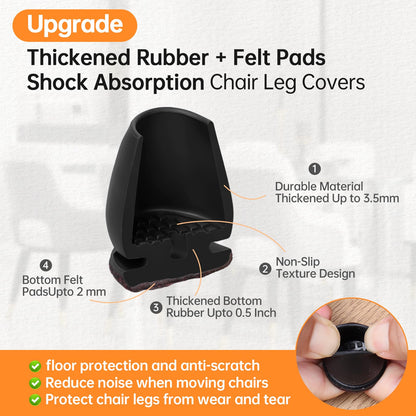 16Pcs Small Silicone Chair Leg Sliders for Hardwood Floors (16 Count)