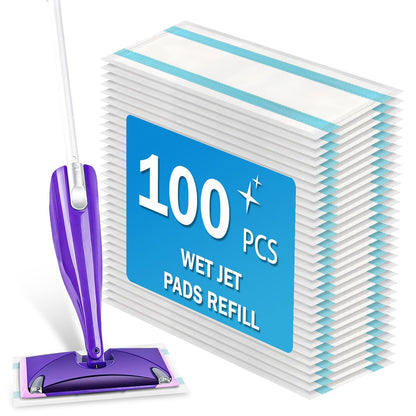 100 Count Wet Jet Pads Refills for Swiffer WetJet Mop