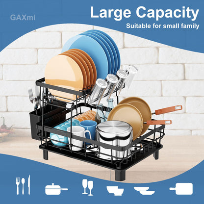 Dish Drying Rack with Drainboard for Kitchen Countertop 2