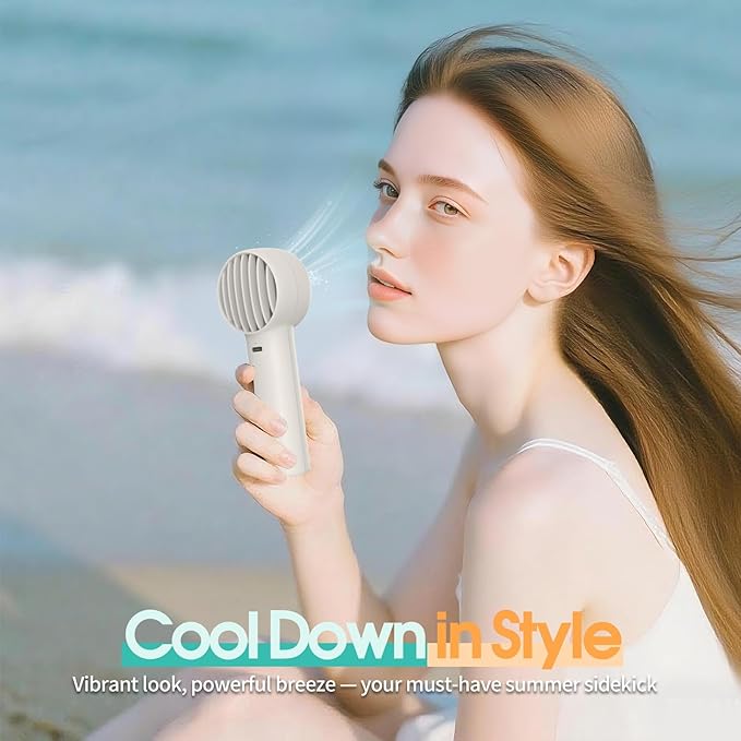 Mini Portable Fan, USB Rechargeable Handheld Fan with 3 Speed Wind, Pocket Personal Cooling Fan for Desktop Travel Outdoor Vacation Concert Makeup Use