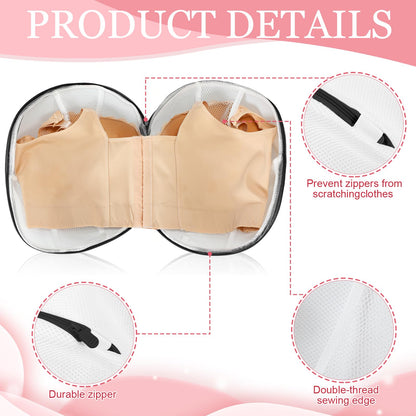 6 Pcs Bra Washing Bag for Laundry Storage Women 11.81 Inch Black (6 Count)