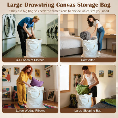 Cotton Canvas Laundry Bag 33"Wx 35"H
