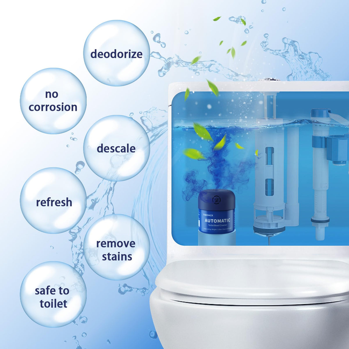 Automatic Continuous Toilet Bowl Cleaner 3 Bottles Lemon (21.2 Fl Oz)