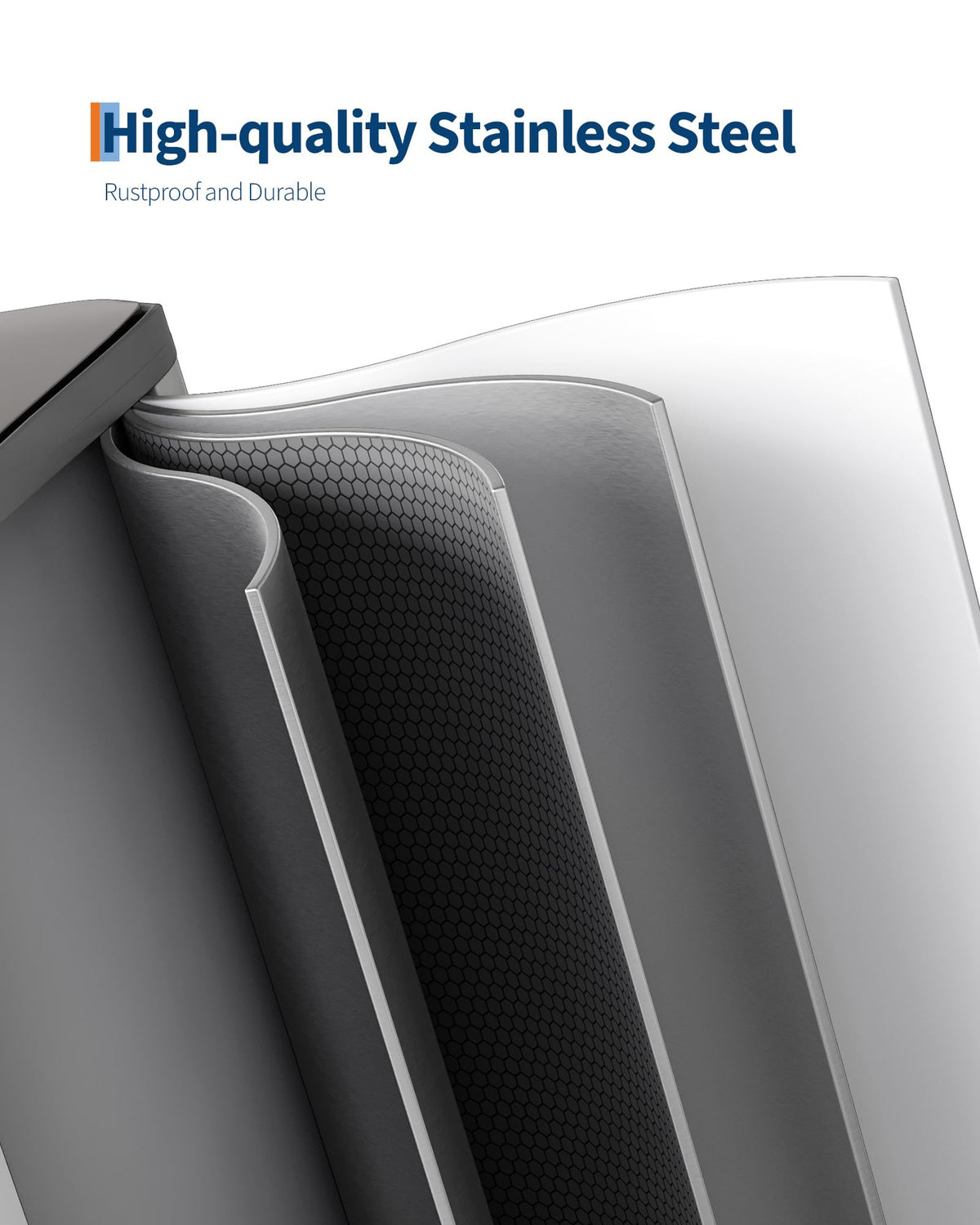 2 x 10.6 gal Stainless Steel Double Trash Can with Lid for Kitchen