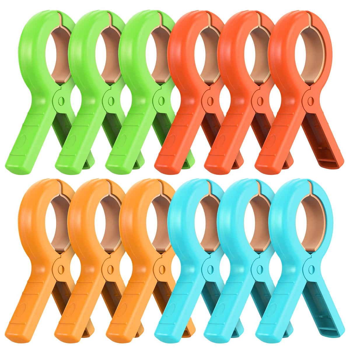 12 Pcs Beach Towel Clips for Beach Chairs (12 Count)