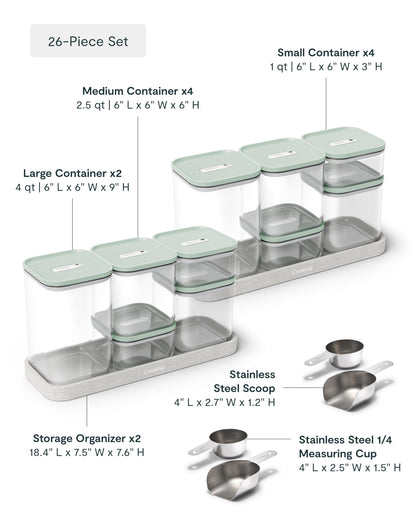 26 Piece Ultimate Airtight Glass Food Storage Containers with Lids