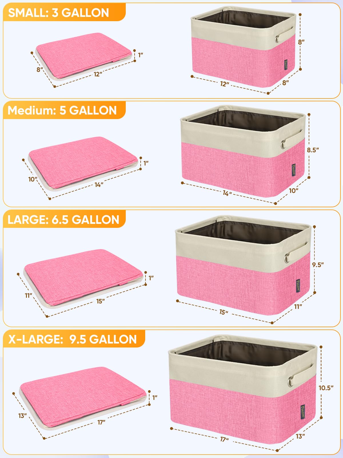 2 Pack Fabric Closet Storage Bins for Shelves (2 Count)
