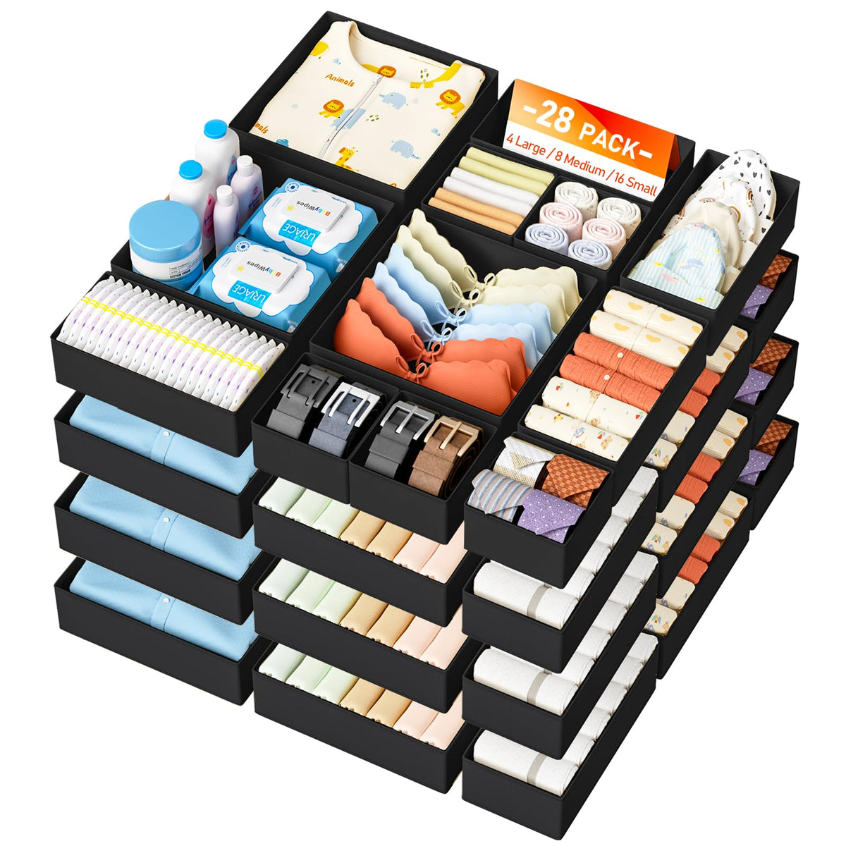 Drawer Organizer Clothes 28 Pack (28 Count)
