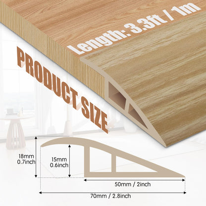 Floor Transition Strip Door Threshold 39" Floor Transition Reducer Trim on The Edges Threshold Strip Self Adhesive Suitable for Doorways (3.25 Foot)