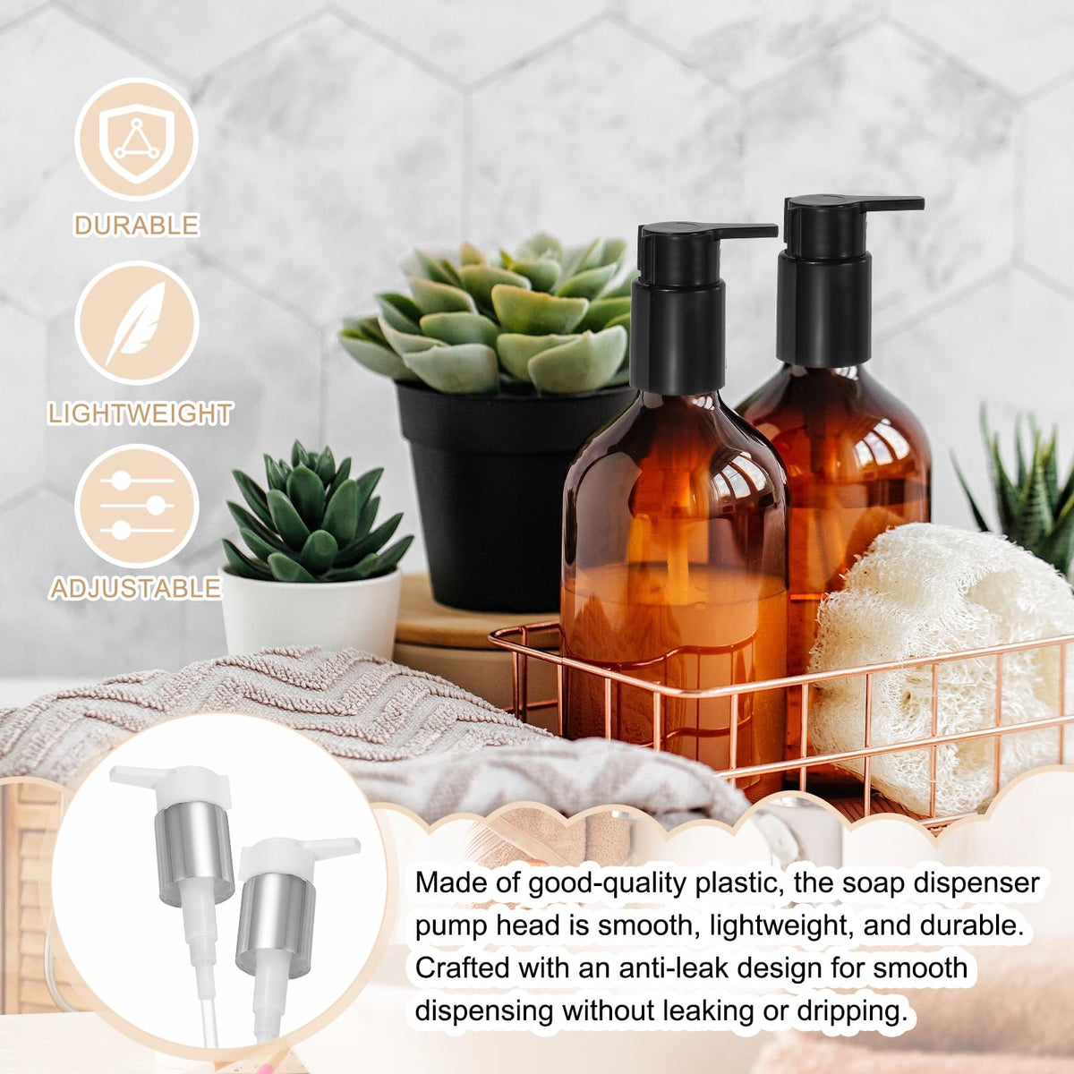 2 Pcs Soap Dispenser Pump Heads (2 Count)