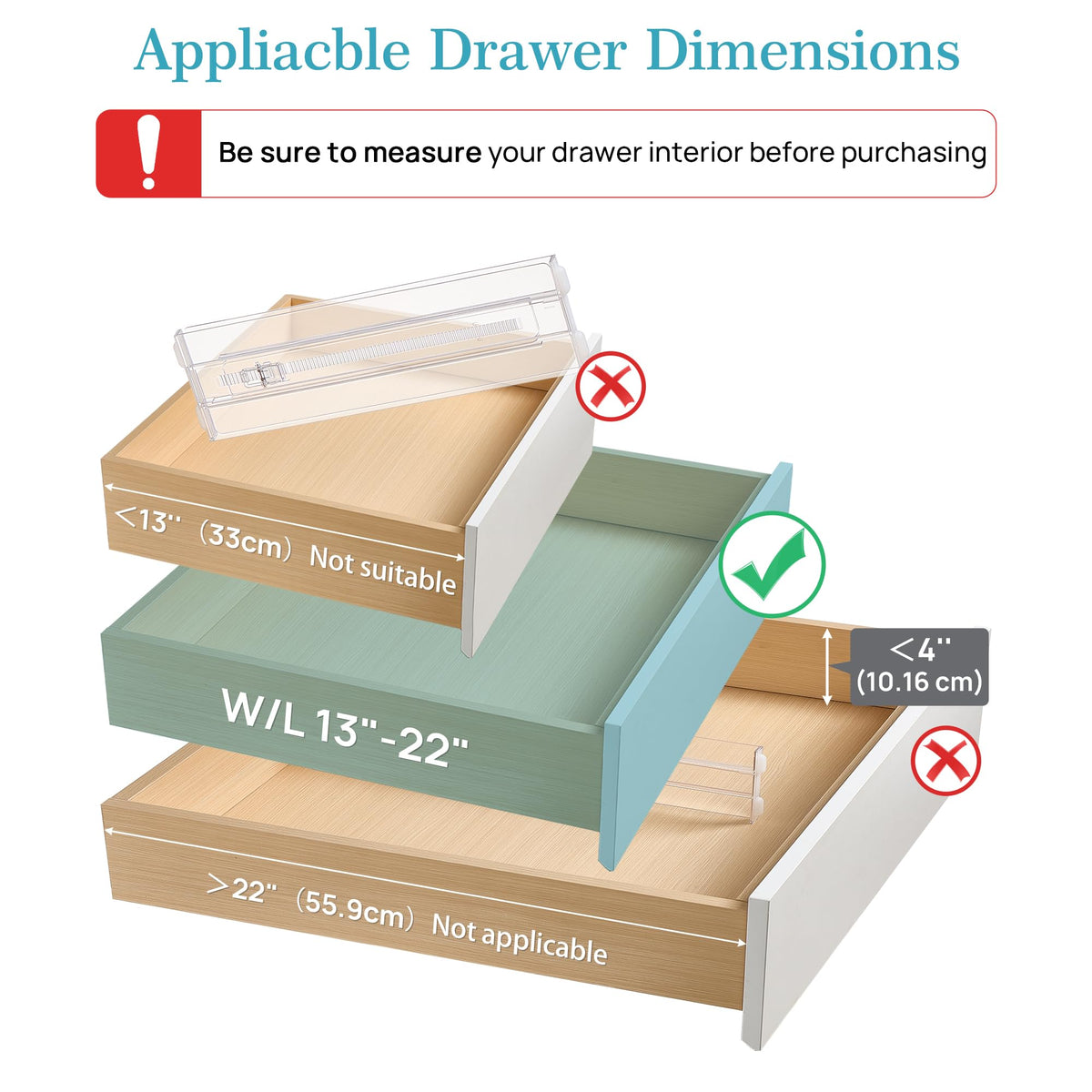 4" High Drawer Dividers for Clothes (4 Count)
