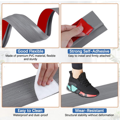 Vinyl Floor Transition Strip Self Adhesive Door Threshold Strip (10 Foot)
